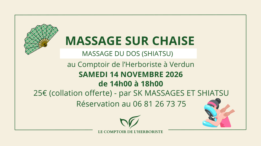 Massage du dos sur chaise (shiatsu)