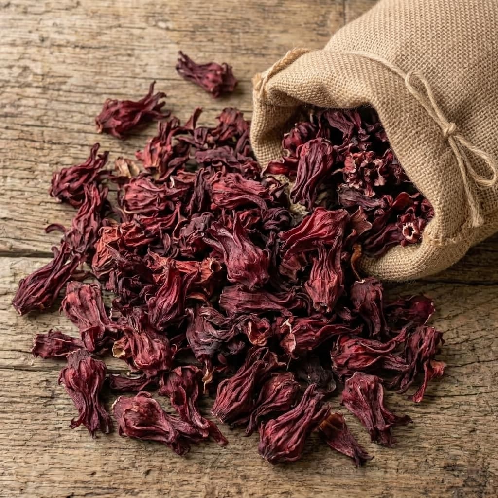 Hibiscus · Le Comptoir de l'Herboriste, Hibiscus sabdariffa (fleur entier)