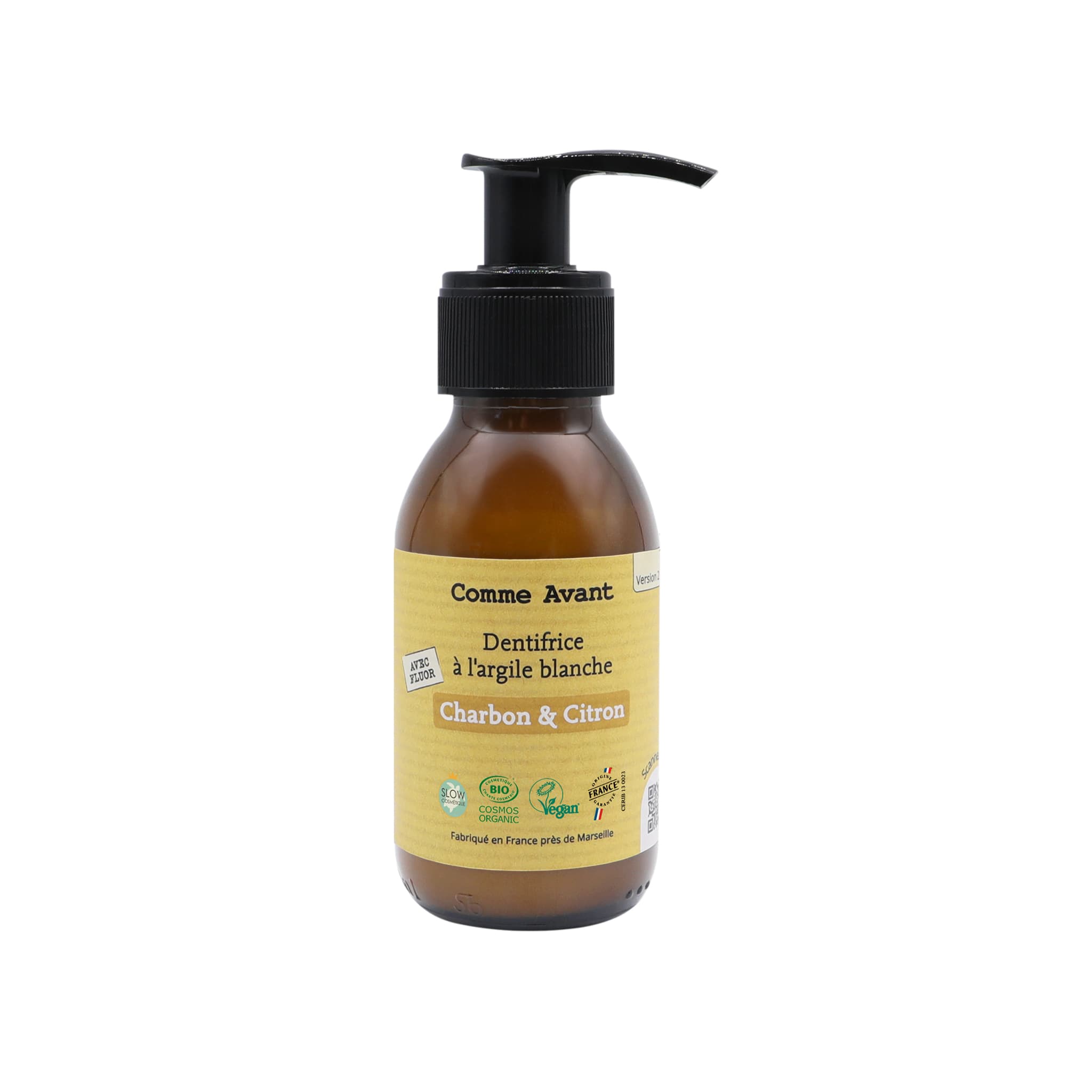 Dentifrice à l'argile blanche Charbon et Citron · Comme Avant