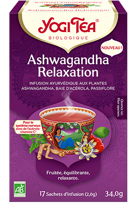 Infusion Ashwagandha Relaxation Bio · Yogi Tea, Thés & infusions du Comptoir de l'Herboriste