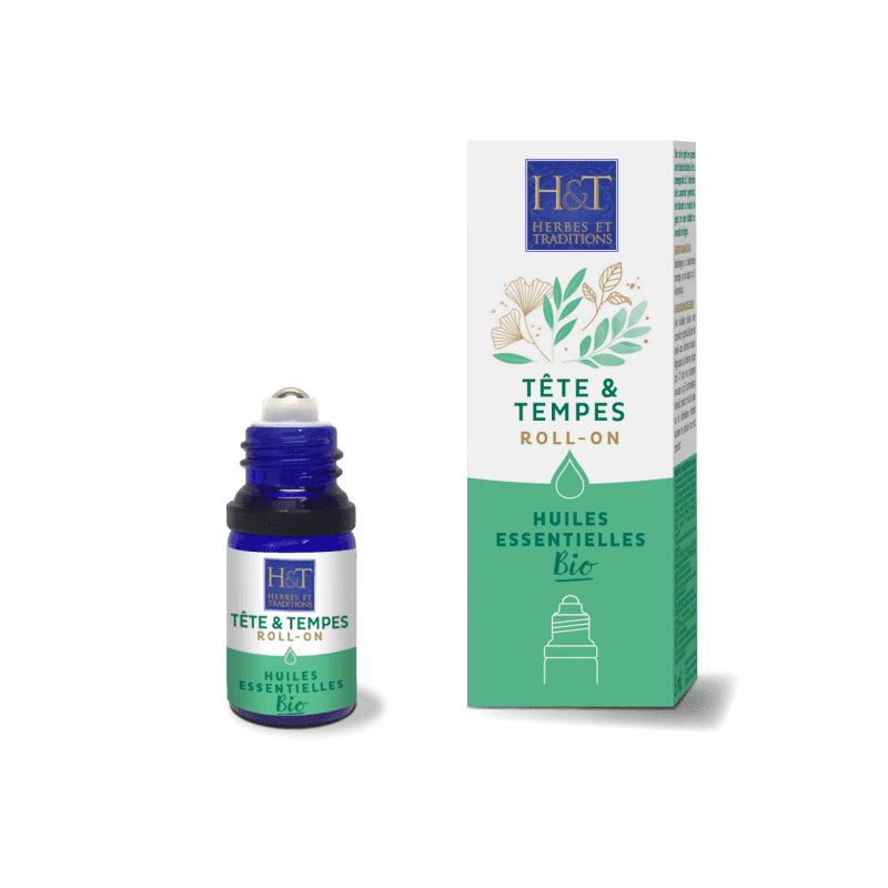 ROLL-ON - TÊTE ET TEMPES BIO · Herbes & Traditions, Huiles essentielles du Comptoir de l'Herboriste