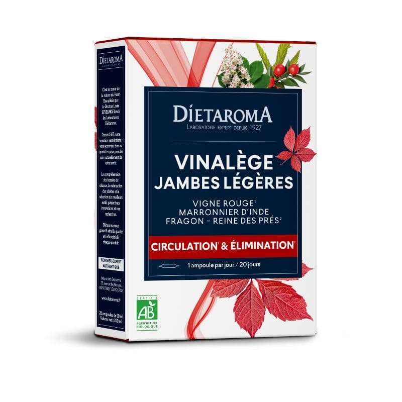 Vinalège jambes légères · Dietaroma, Compléments alimentaires du Comptoir de l'Herboriste