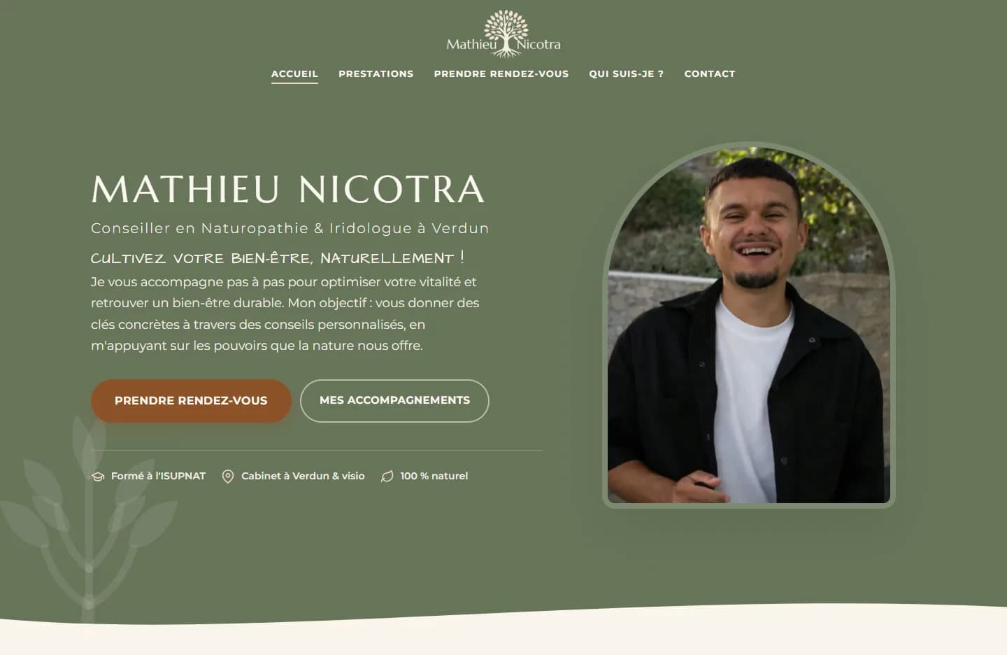 Aperçu du site de Mathieu Nicotra