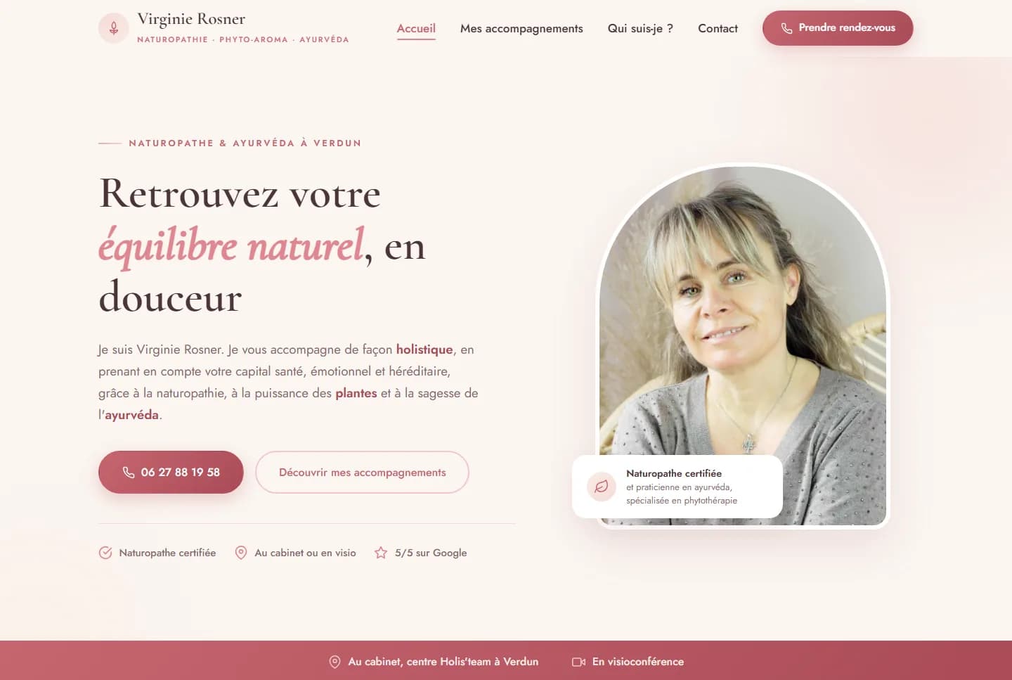Aperçu du site de Virginie Rosner